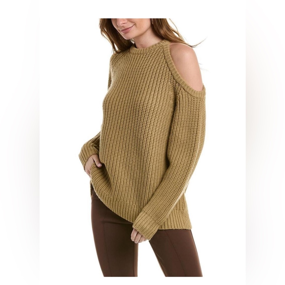 Michael Kors Collection One-Shoulder Cashmere Sweater size large barley